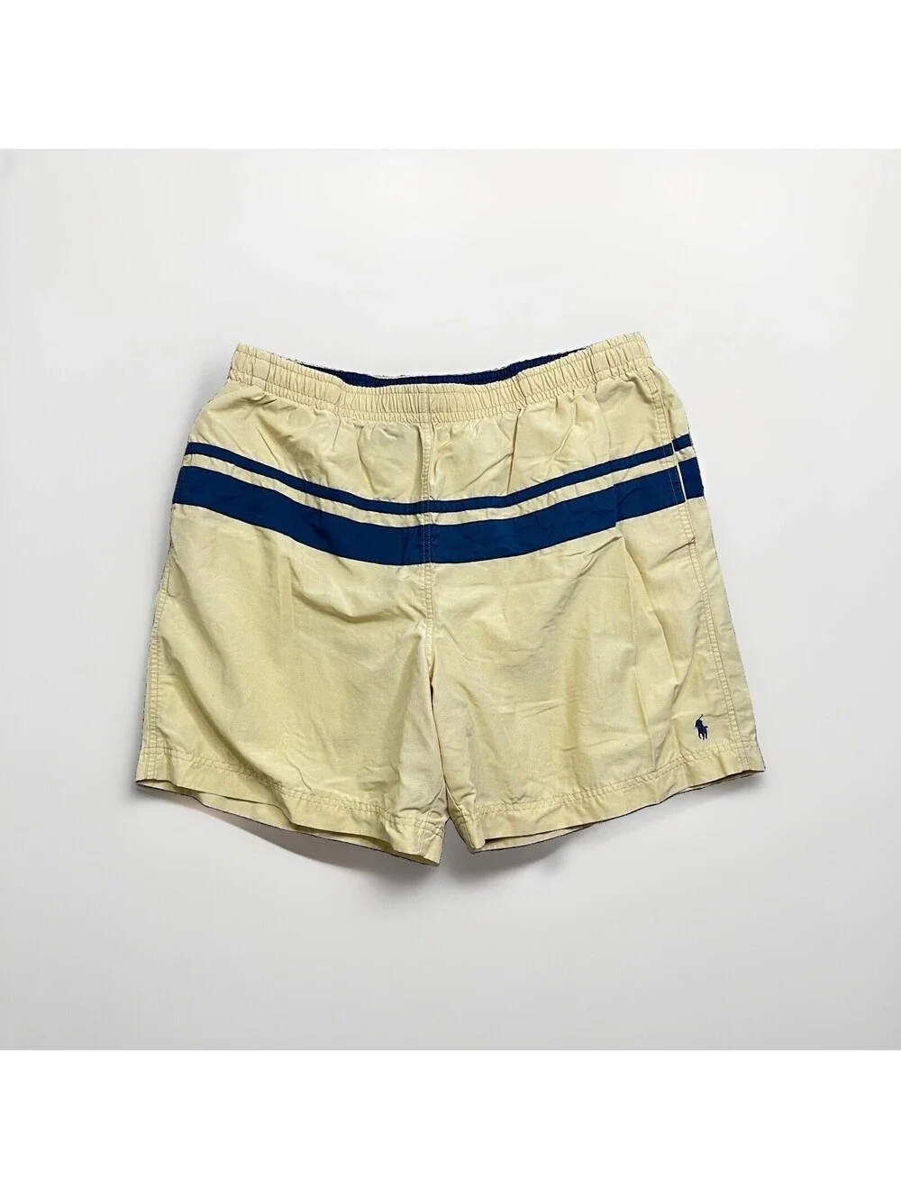 Polo Ralph Lauren Red Lined Blue Pony Swim Trunks Shorts Mens XL